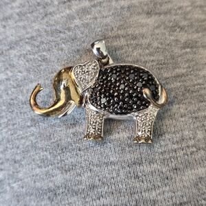 Elephant Pendant Silver and Gold Plate